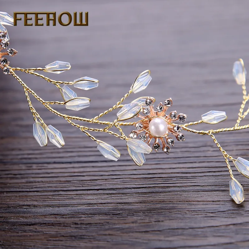 FEEHOW 2019 новая горячая Классическая Имитация жемчуга лист Стиль головной убор для