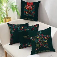 45cm dark green pillow case cushion cover cartoon christmas style cushion pillows covers for home decor party holiday decoration