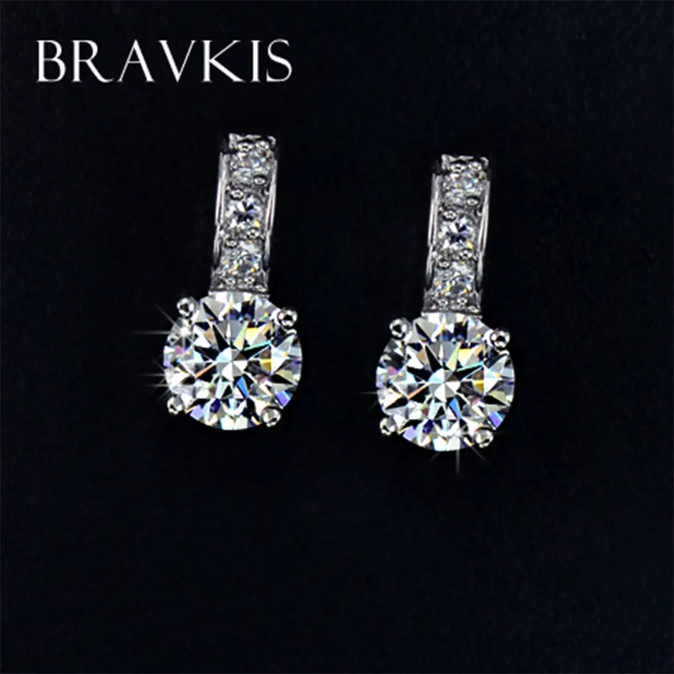 Женские маленькие серьги BRAVEKISS пусеты в форме короны с кубическим кристаллом