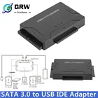 Адаптер для передачи данных GRWIBEOU, USB 3,0 к SATA IDE ATA, 3 в 1, для ноутбука, ПК, 2,5 дюйма, 3,5 дюйма, драйвер для жесткого диска с питанием