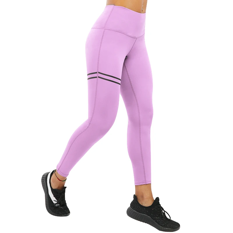 Light Purple Модные леггинсы для тренировок, женские леггинсы с высокой талией, леггинсы для фитнеса, дышащие леггинсы из полиэстера в стиле пэчворк, одежда, джеггинсы, 3 цвета - Цвет: Light Purple