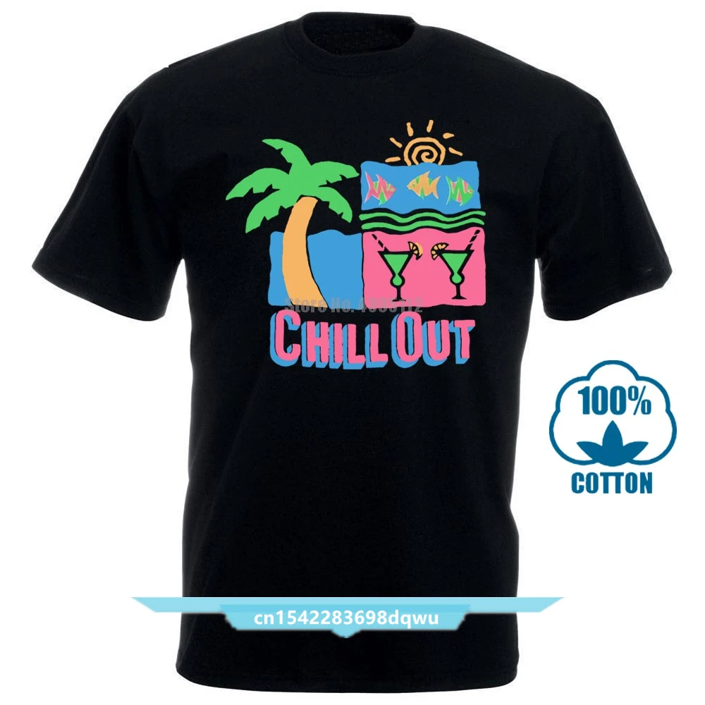 

Vtg 1990S Chill Out T Shirt Beach Tropical Surfer Wave Margarita Island Neon Sz S 3Xl