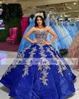 Мексиканские блестящие платья ярко-синего цвета с пайетками, кружевные платья для выпускного вечера в стиле Applqiue Sweet 16, платья 15 лет xv
