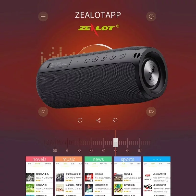 

ZEALOT S51 Portable Wireless Bluetooth Speaker Outdoor Travel Subwoofer Waterproof AUX TF Stereo 5.0 Car Bluetooth Speaker
