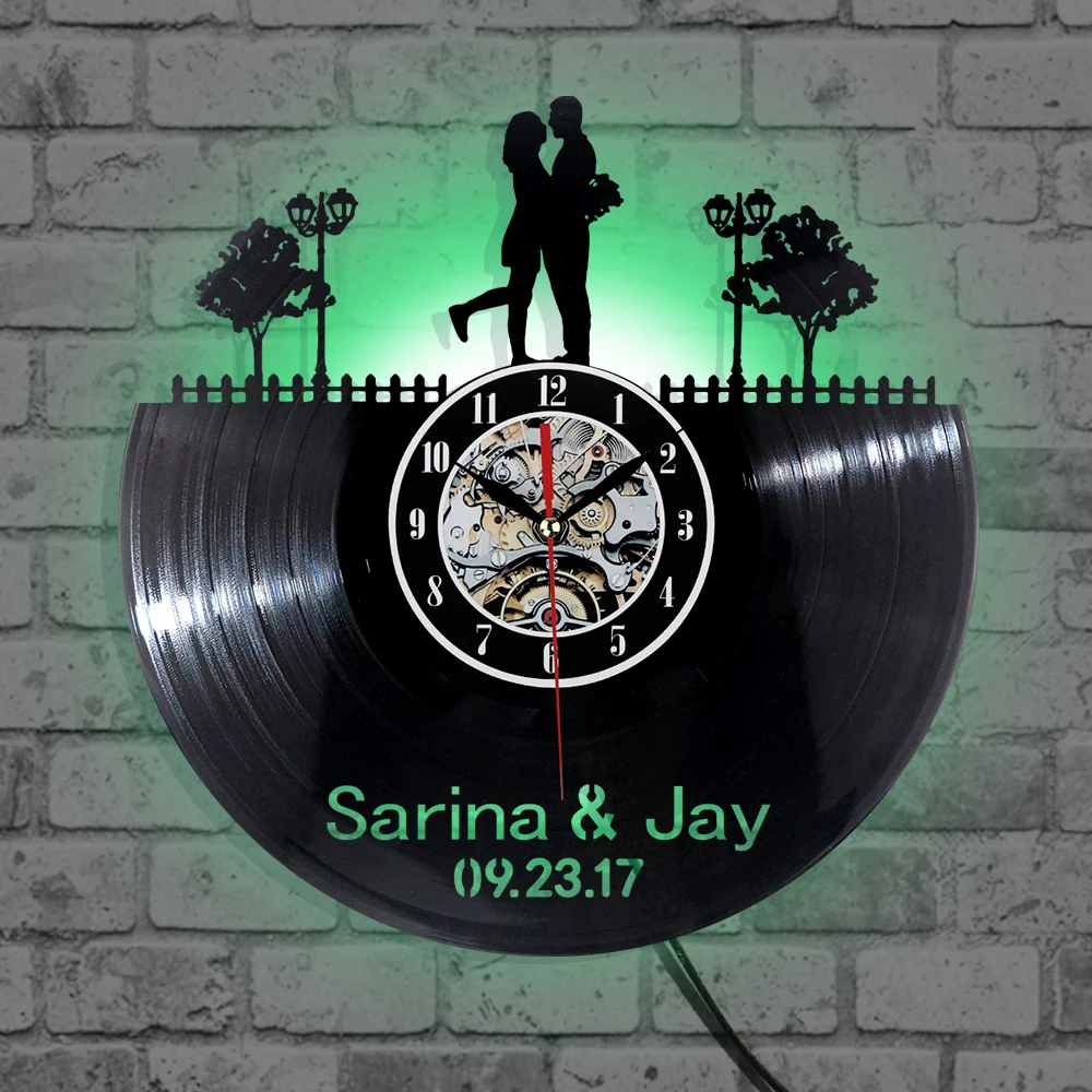 Виниловые настенные часы с записью Sarina & Jay дизайнерские Moden домашний декор новые