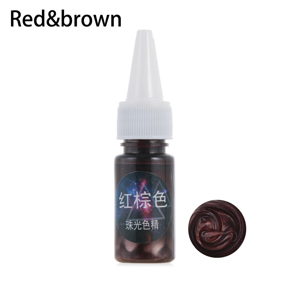 red brown 1 шт. 10 мл жидкий жемчужный смоляной пигмент краситель УФ смола эпоксидная смола Сделай Сам Изготовление ювелирных изделий аксессуары ручной работы мыло краситель пигменты - Цвет: red brown