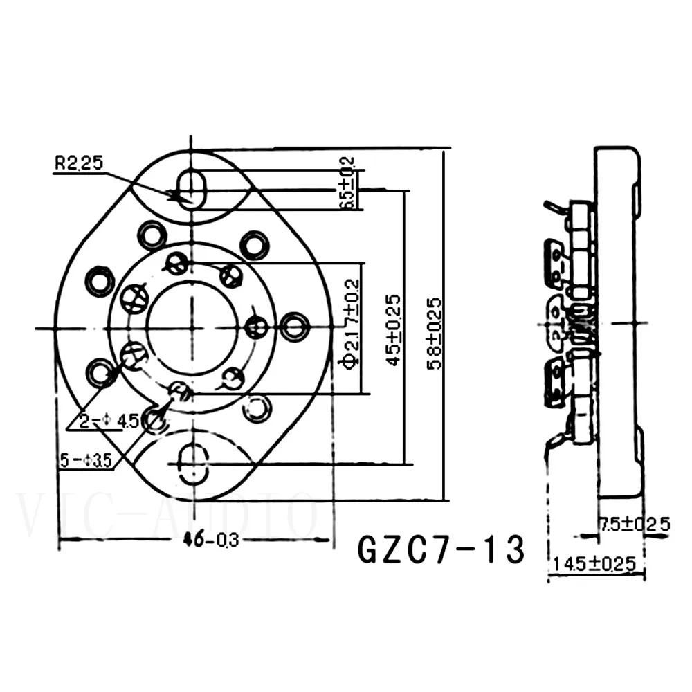 DIY Аудио 2 шт 7 контактов вакуумная трубка гнездо для FU25 1625 6A6 826 832 разъем ламповый