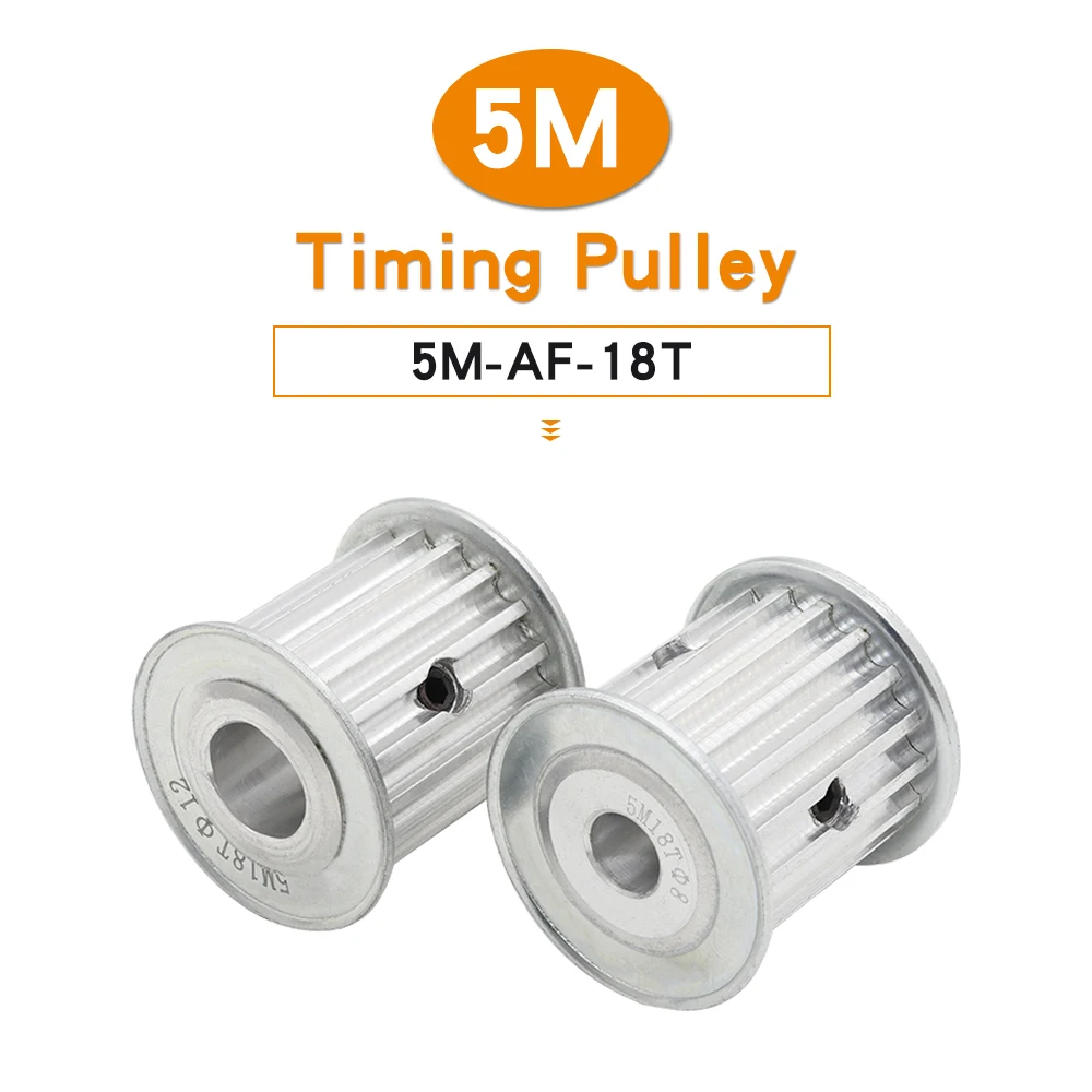 

Timing Pulley 5M-18T Bore Size 6/6.35/8/10/12/14/15/16mm Aluminium Alloy Pulley Wheel AF Shape Match With Width 25mm Timing Belt