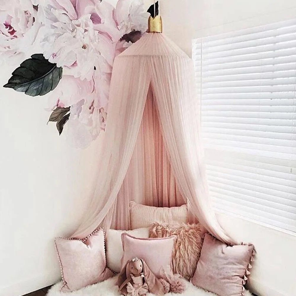 Большая занавеска для кровати Свадебный декор детской комнаты Обложка с короной