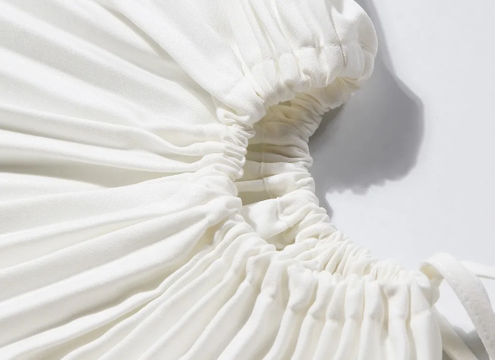 

2020 Personality Women Irregular Dress Designer High Street Chic Party Sexy Hollow Out Luxury Pleated Ruffles Dresses Vestidos