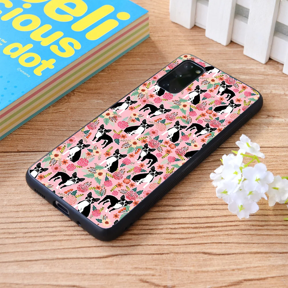 

For Samsung Galaxy Boston Terrier floral for boston terriers owners florals Soft TPU border Samsung Galaxy Case