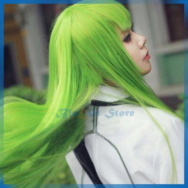 

CODE GEASS CC Wig Lelouch of the Rebellion Green 100cm Long Straight Cosplay Hair Enkidu Comiket Show Halloween Adult