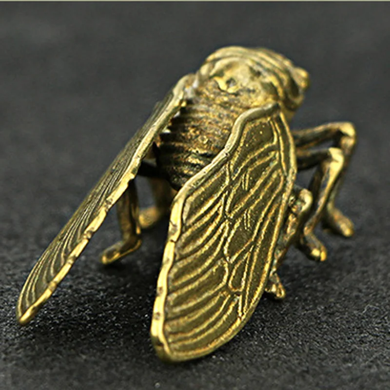 1* креативная фигурка ручной работы из чистой латуни Cicada, статуэтка животного, миниатюрная статуэтка, украшение для домашнего офиса