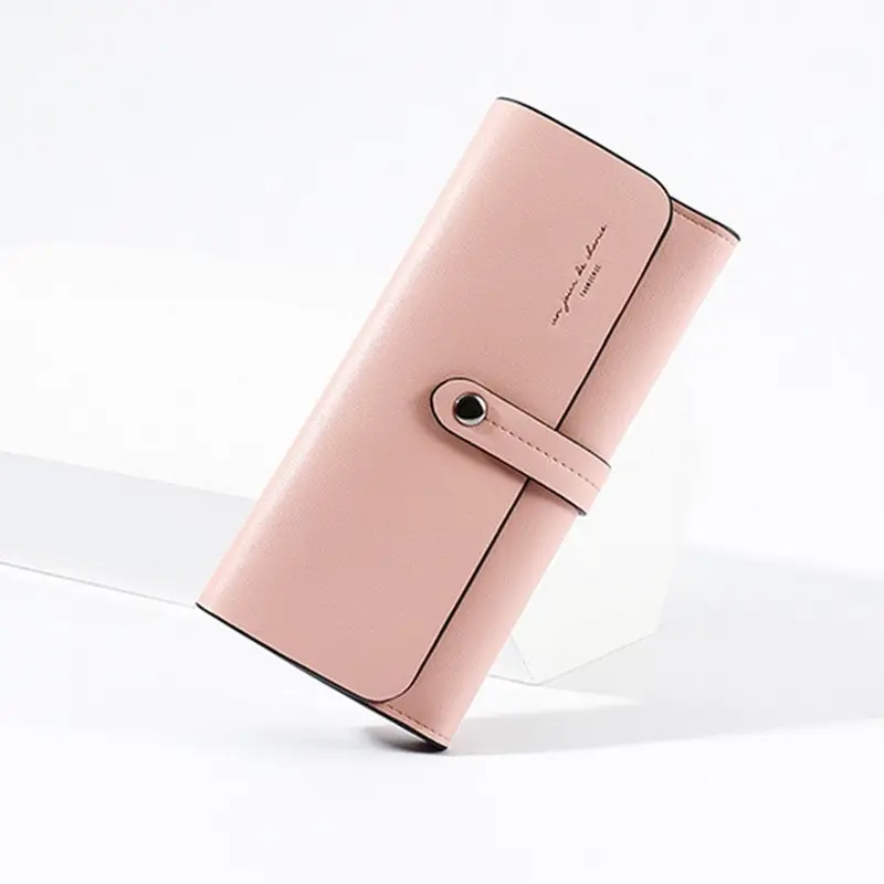 Модные женские кожаные кошельки длинные Дизайнерские однотонные желтые