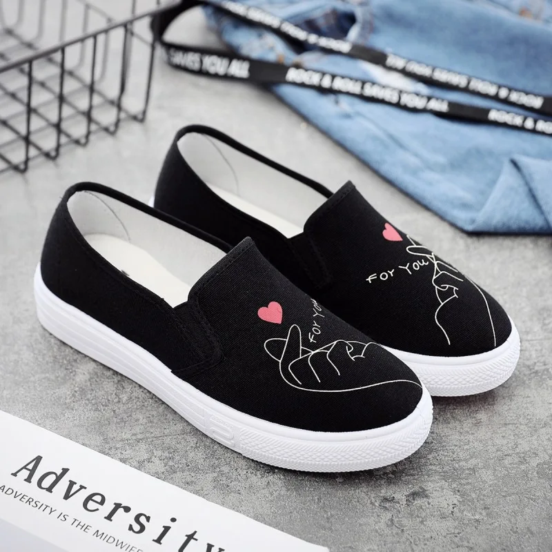 

Fashion Summer Sneakers Women's loafer Driving lazy Canvas Casual Women Shoes Sneakers Female Vulcanize Flats D1-100