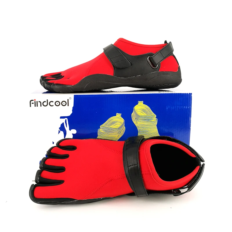 Findcool/обувь с 5 пальцами; мужская повседневная обувь; спортивная обувь; нескользящая резиновая Удобная Уличная обувь с 5 пальцами - Цвет: Red