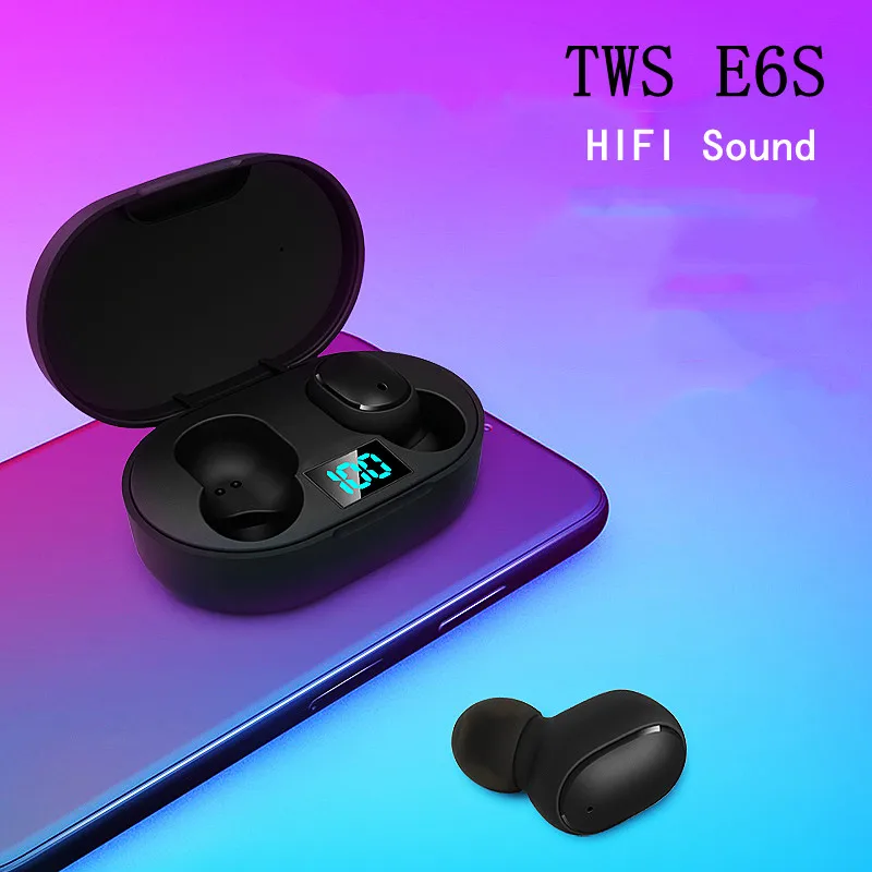 

E6S mini TWS Bluetooth 5.0 Earphone Wireless Headphone Stereo Headset sport Earbuds microphone with charging box for smartphone