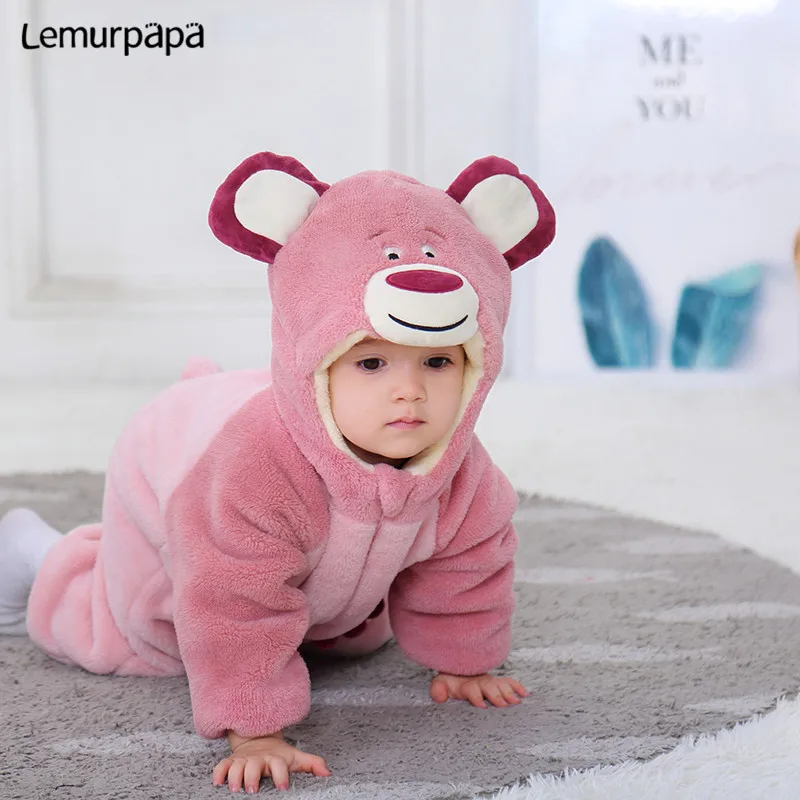 Зимний костюм новорожденного ребенка комбинезон с капюшоном для маленьких