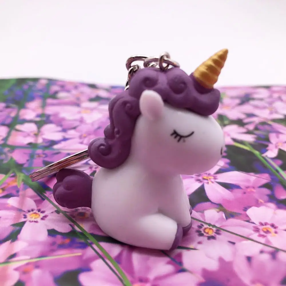 Брелки для ключей с куклой-единорогом Женский мультяшный брелок куклой розового