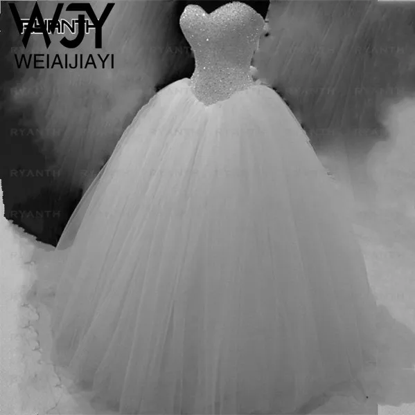 

Spring Summer Women Lady Garden Ball Gown Sweetheart Bridal Wedding Dress Tulle Dresses Beads Vestido De Novia Robe De Mariee