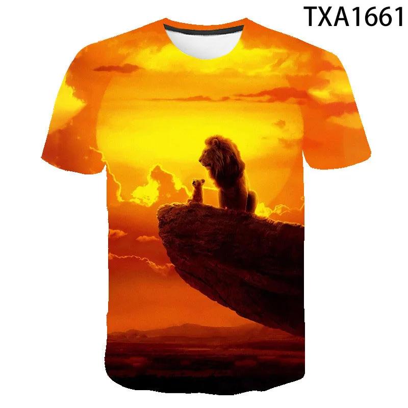 

Новинка 2020, модная детская футболка с 3D принтом льва для мальчиков и девочек, модные повседневные крутые Топы с коротким рукавом для мужчин ...