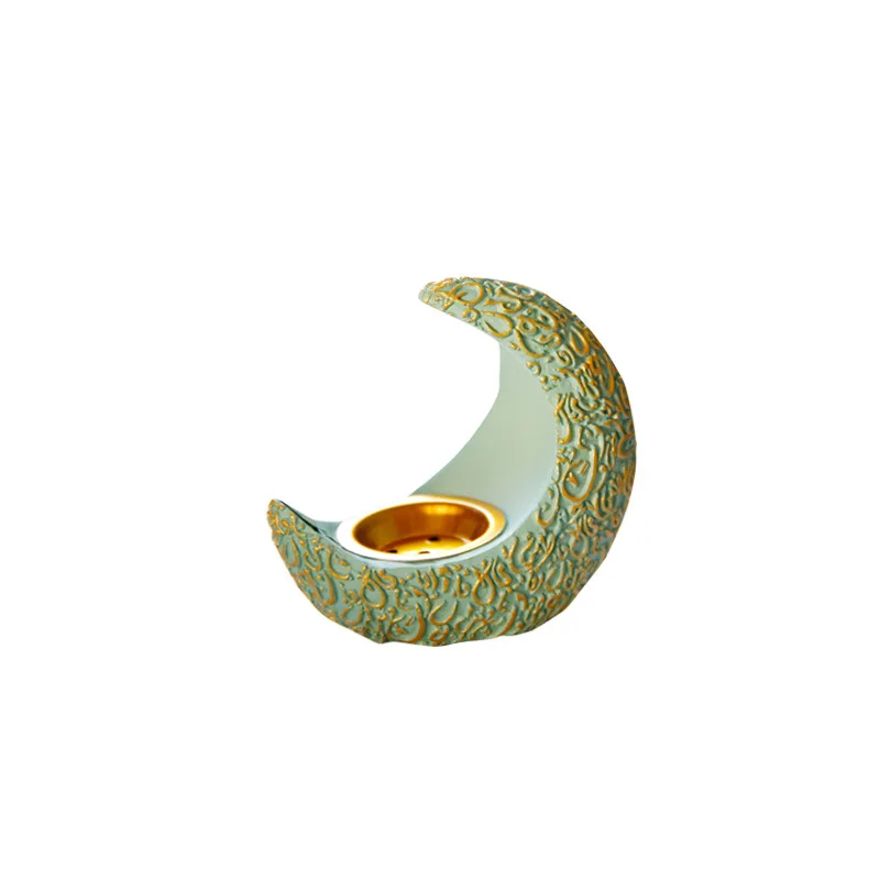 

Middle East Arabian Ramadan moon crescent resin incense burner classical elegant European desktop decoration incense burner