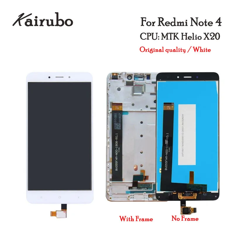 Оригинальный ЖК дисплей Kairubo для Xiaomi redmi note 4 MTK Helio X20 сенсорный дигитайзер с рамкой