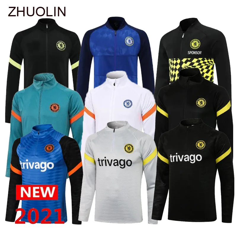 

2021/22 KANTE WILLIAN Soccer Sport Tracksuit Survetement WERNER ZIYECH HAVERTZ PULISIC full Zipper Football Jacket Training suit