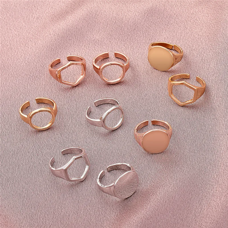 

VAGZEB New Punk Vintage Three Piece Opening Rings for Woman Fashion Jewelry European and American Wedding Party Ring