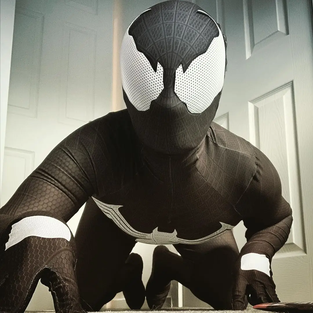 Черный костюм для косплея большие очки косплей на Хэллоуин полноразмерный