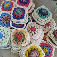 diy crochet doilies multicolor coasters square table mats decoration handmade crochet cup pad 9cm wool clothes patch two girls