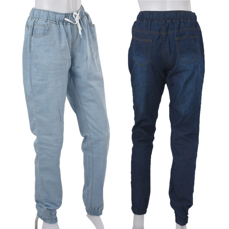 2 шт. Женские повседневные штаны для бега на шнурке джинсы с эластичной талией