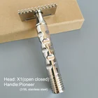 Dscosmetic X1 316L Нержавеющая сталь двойной край Безопасная бритва cpen Расческа для мужчин влажное Бритье