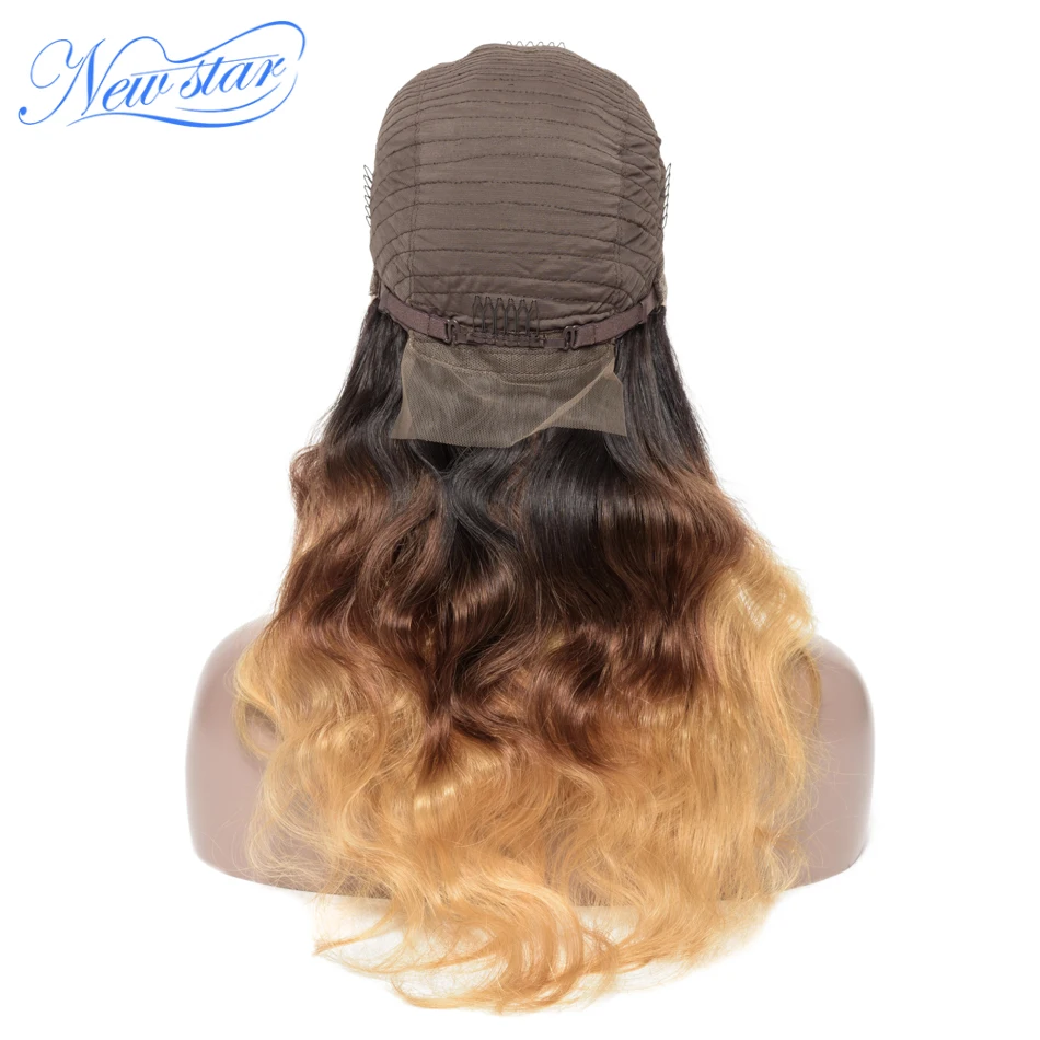 Парик с волнистыми волосами T1B/4/27 бразильский парик эффектом омбре 13x4 из