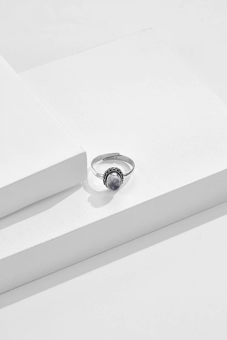 

INALIS Vintage Oval Natural Moonstone Rings For Women's 925 Silver Ring High Quality Anniversary Gifts Fine Jewelry Recommend