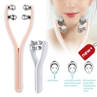 Электрический массажер для лица, V-образный нефритовый ролик для ухода за лицом, подтяжка и подтяжка лица, инструмент для ухода за лицом против морщин