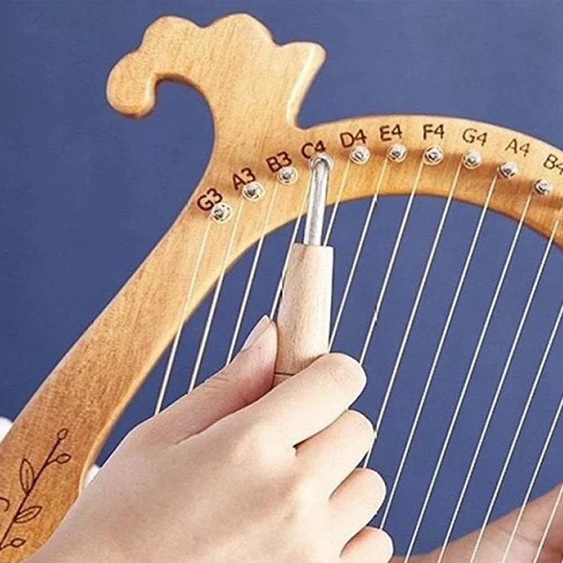 

Cega Lyre Harp,Greek Violin,16 Strings Harp Mahogany Lyre Harp,Portable Stable Sound Quality Harp for Instrument Lovers
