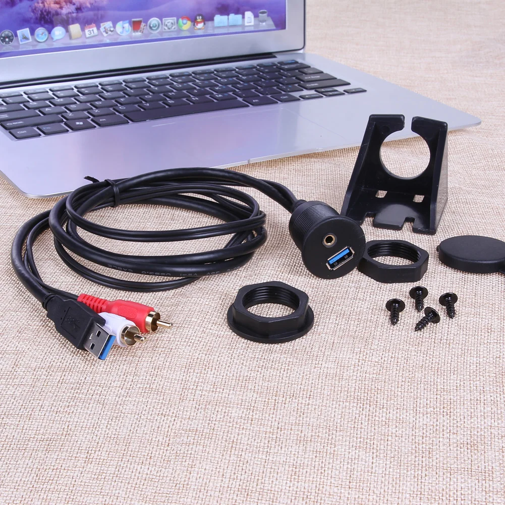 1 м/3 фута USB 3 0 и 2 RCA штекер к 5 мм гнездо приборной панели Aux Удлинительный кабель