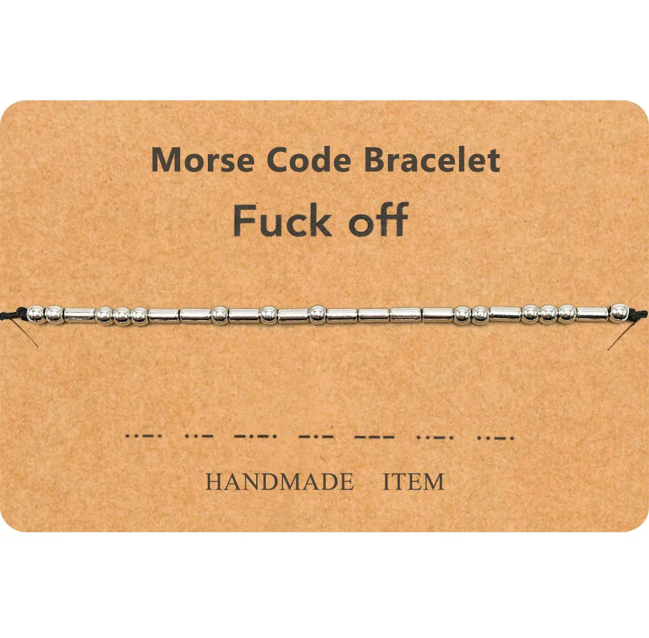 Женский и мужской браслет с бусинами модный буквами Морзе несколько стилей