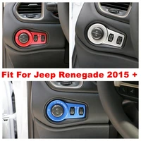 head lights lamps headlight switch button frame decoration cover trim fit for jeep renegade 2015 2020 interior refit kit