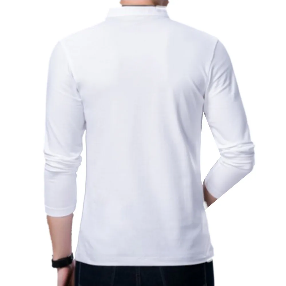 Осенние мужские топы футболки повседневные рубашки белые хлопковые роскошные