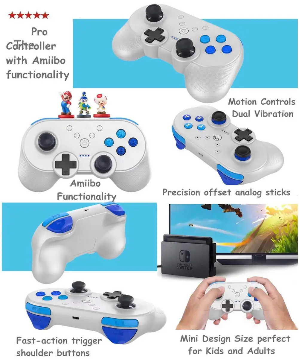 Мини беспроводной Bluetooth игровой контроллер для консольный переключатель Nintendo JYS