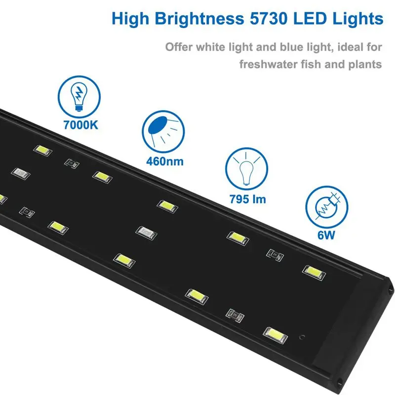 Промо-акция! Светодиодный светильник для аквариума с выдвижным кронштейном