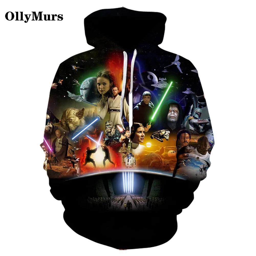 3D Печатный фильм блокбастер рисунок толстовка с капюшоном мульти-элемент тонкая