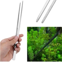 100pcs Aquarium Accessories Straight Curved Tweezers Aquarium Plant Shrimp Reef Tweezer Fish Tank Cleaner Stainless Steel