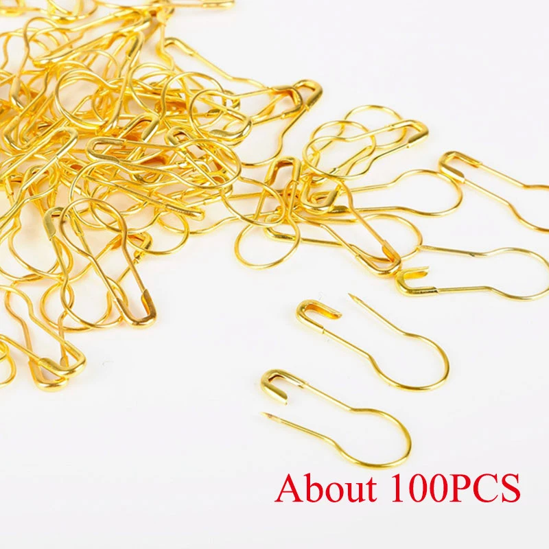 

Multicolor Gourd Shape Mini Safety Pins DIY Household Sewing Kit Approx 100pcs Metal Clips Marker Tag Accessory Convenient