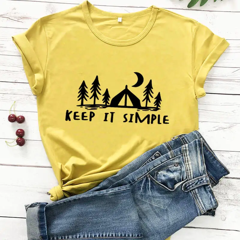 

Happy Camper Shirts Go Outside Shirts Keep It Simple Nature Shirts New Arrival Summer Funny T Shirt Adventure Shirt