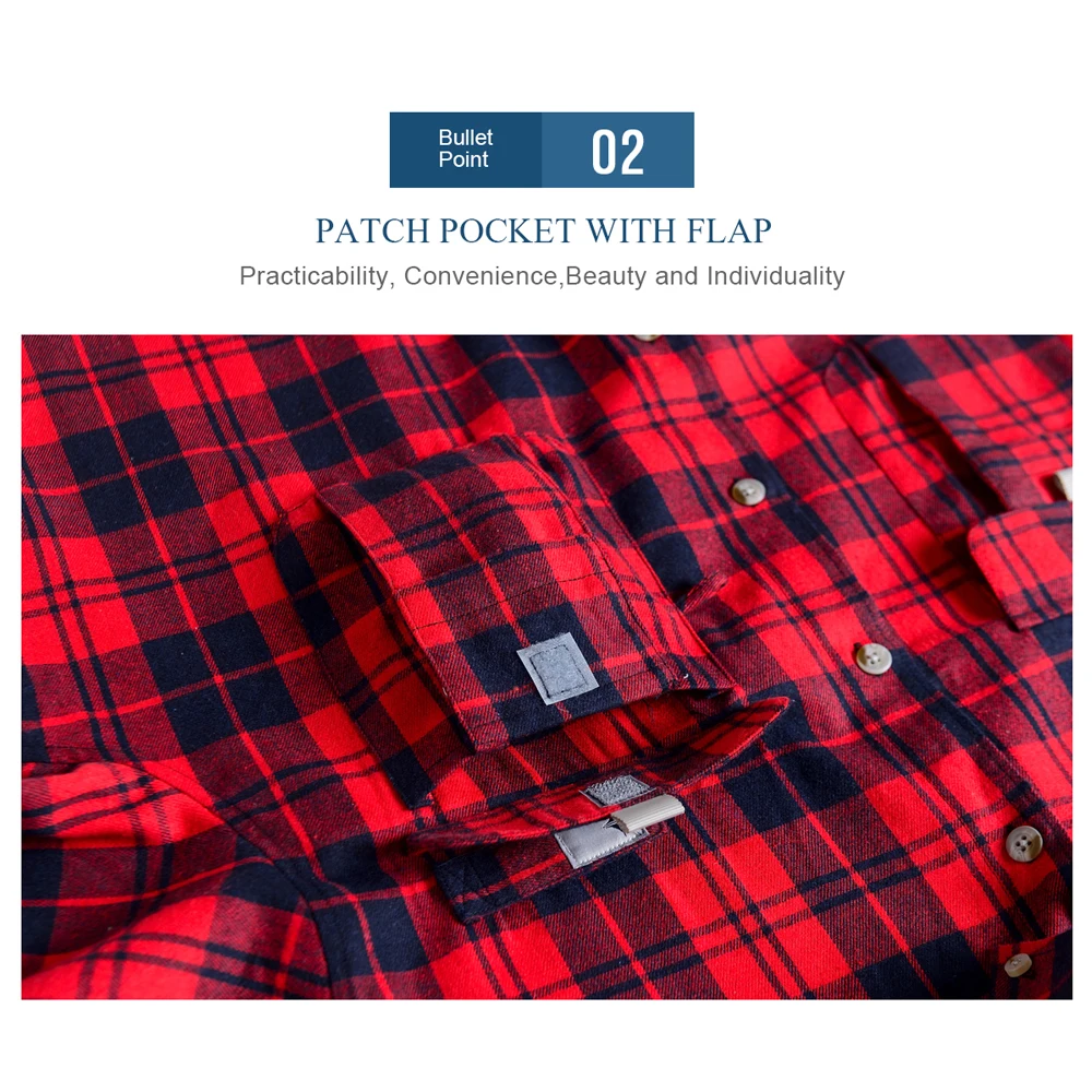 Рубашка Мужская Фланелевая в клетку 100% хлопок с длинным рукавом|Повседневные