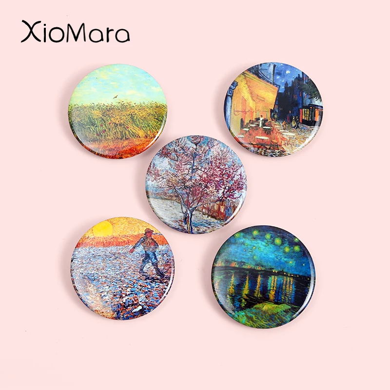 

Van Gogh Paintings Enamel Pins Fashion Art Series Brooches Lapel Badges Wholesale Starry sky Pin Jewelry Gifts for Friends
