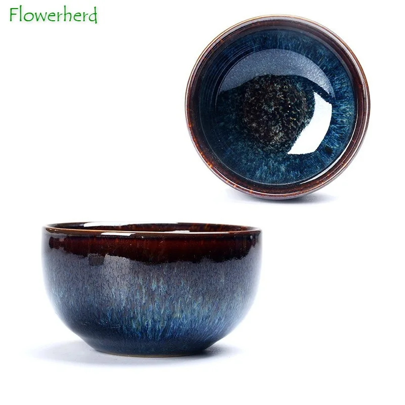 

Ceramic Porcelain Tea Cup Teaware Hat Flow Glaze Brushed Cup Home Furnishing Daily Tea Cup Tea Bowl Kiln Change Kung Fu Tea Cup